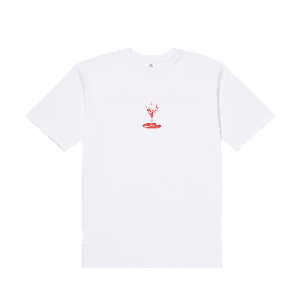 SPIN&amp;STIR FRONT MARTINI TEE - WHITE / RED